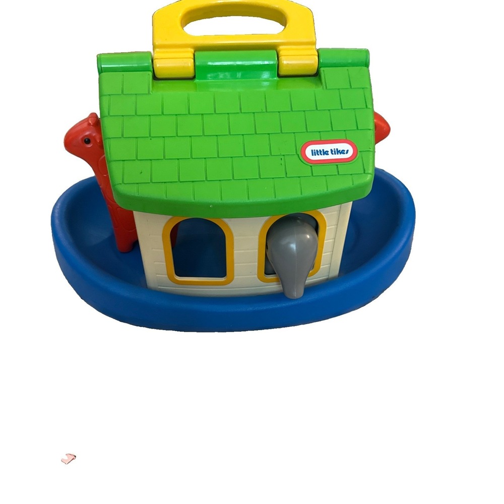 Rare/Vintage (1991) Little Tikes Noah's Ark Floating Boat Toy 3 Animals 🦒🐘🌈